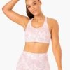 Tie Dye Sports Bra - Mauve Pink Tie Dye