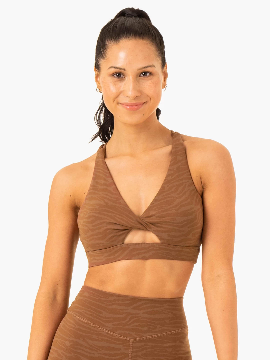 Transform Twist Sports Bra - Chocolate Zebra 2 Transform Twist Sports Bra - Chocolate Zebra - Image 2