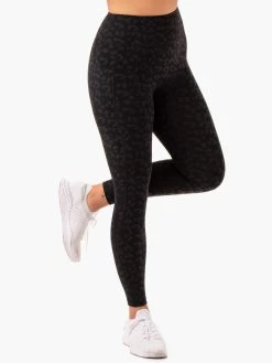 Ultra High Waisted Pocket Leggings - Black Leopard 7 Ultra High Waisted Pocket Leggings - Black Leopard -Ryderwear ultra high waisted full length leggings black leopard clothing ryderwear 553599 1080x