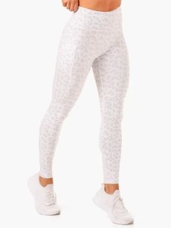 Ultra High Waisted Pocket Leggings - Snow Leopard