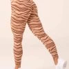Unstoppable High Waisted Scrunch Leggings - Mocha Zebra