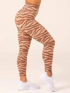 Unstoppable High Waisted Scrunch Leggings - Mocha Zebra -Ryderwear unstoppable high waisted scrunch leggings mocha zebra clothing ryderwear 859045 1080x