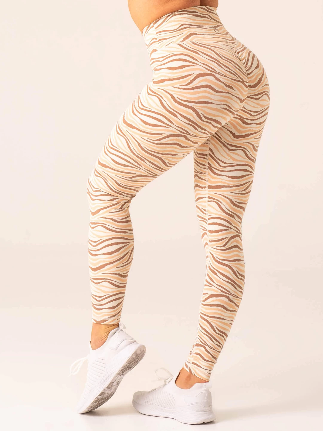 Unstoppable High Waisted Scrunch Leggings - Vanilla Zebra 4 Unstoppable High Waisted Scrunch Leggings - Vanilla Zebra - Image 4