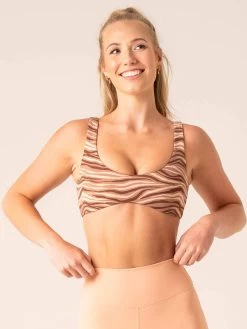 Unstoppable Lounge Bra - Mocha Zebra