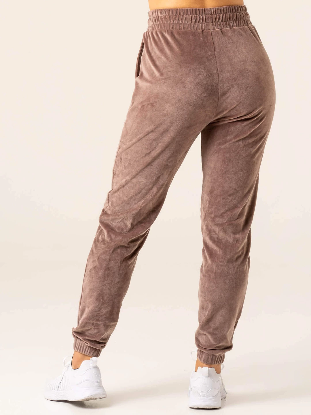Velour Track Pant - Taupe 2 Velour Track Pant - Taupe - Image 2