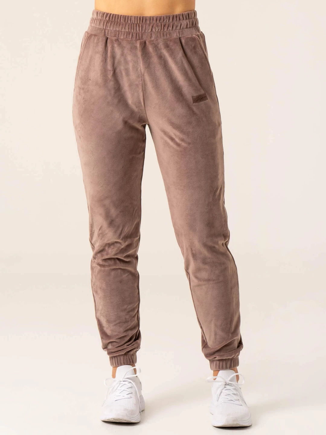Velour Track Pant - Taupe 1 Velour Track Pant - Taupe