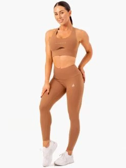Vital High Waisted Scrunch Leggings - Mocha -Ryderwear vital high waisted scrunch leggings mocha clothing ryderwear 611045 1080x