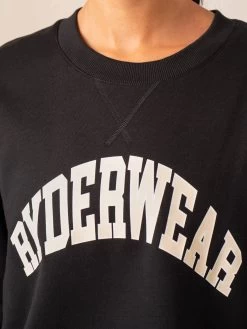 Women's Collegiate Crew Neck - Black -Ryderwear womens collegiate crew neck black clothing ryderwear 283115 1080x