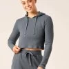 Women's Waffle Lounge Hoodie - Steel Blue