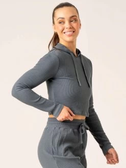 Women's Waffle Lounge Hoodie - Steel Blue 12 Women's Waffle Lounge Hoodie - Steel Blue -Ryderwear womens waffle lounge hoodie steel blue clothing ryderwear 900428 1080x