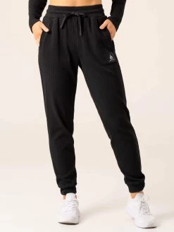 Women's Waffle Lounge Pants - Black