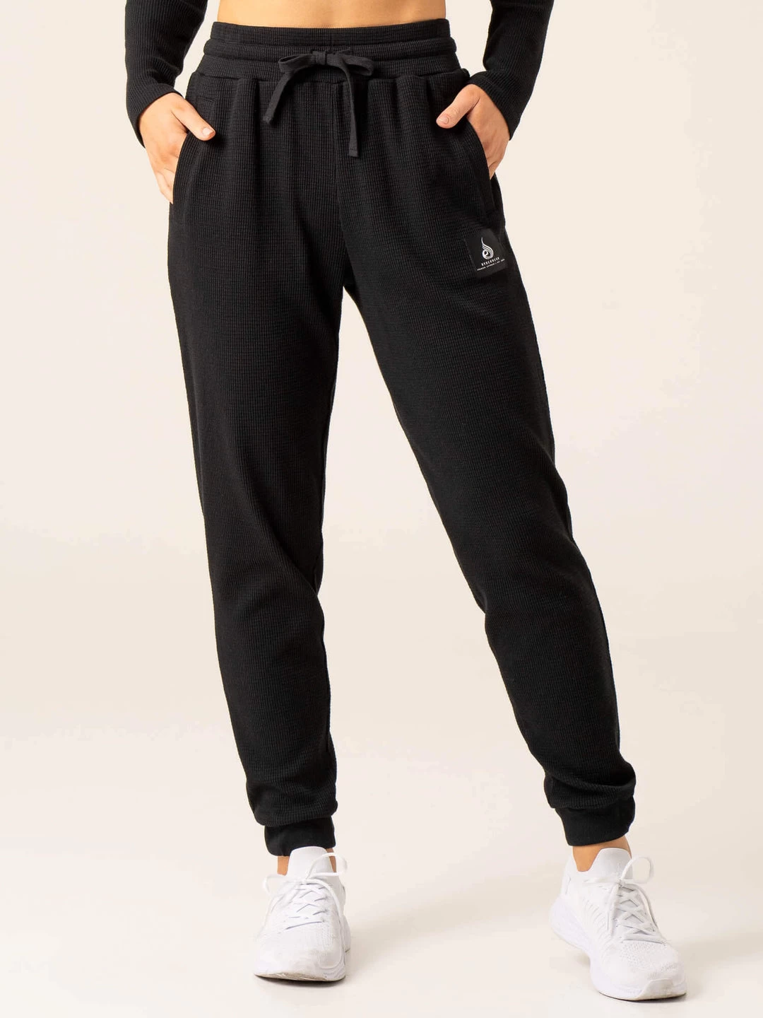 Women's Waffle Lounge Pants - Black 1 Women's Waffle Lounge Pants - Black