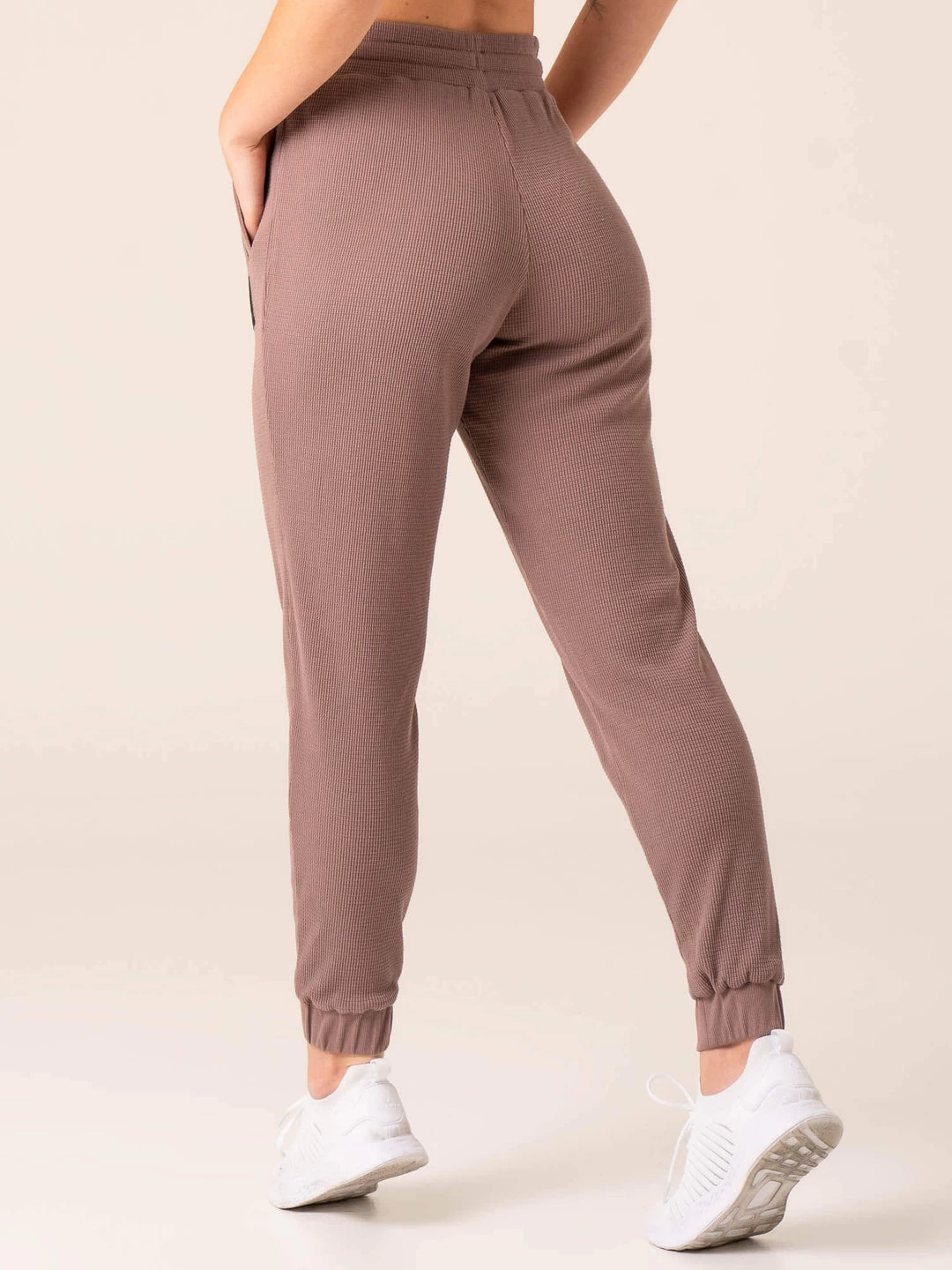 Women's Waffle Lounge Pants - Taupe 2 Women's Waffle Lounge Pants - Taupe - Image 2