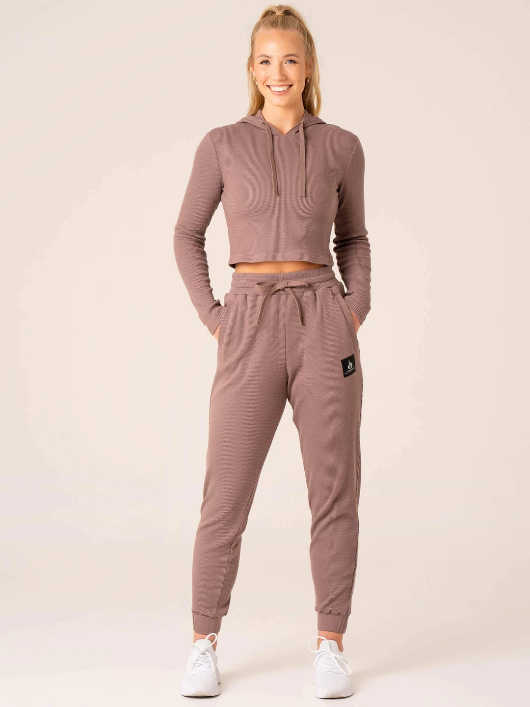 Women's Waffle Lounge Pants - Taupe 5 Women's Waffle Lounge Pants - Taupe - Image 5