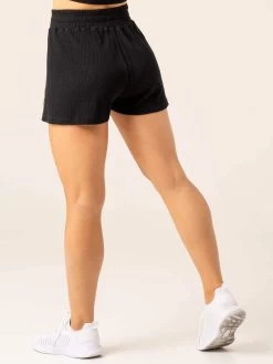 Women's Waffle Lounge Shorts - Black -Ryderwear womens waffle lounge shorts black clothing ryderwear 664576 1080x