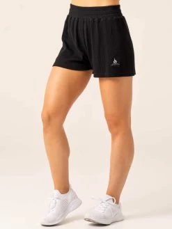 Women's Waffle Lounge Shorts - Black -Ryderwear womens waffle lounge shorts black clothing ryderwear 702398 1080x