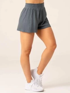 Women's Waffle Lounge Shorts - Steel Blue 10 Women's Waffle Lounge Shorts - Steel Blue -Ryderwear womens waffle lounge shorts steel blue clothing ryderwear 529712 1080x