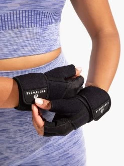 Wrap Lifting Gloves - Black -Ryderwear wrap lifting gloves black accessories ryderwear 203946 1080x