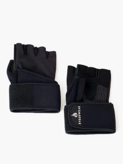 Wrap Lifting Gloves - Black -Ryderwear wrap lifting gloves black accessories ryderwear 626108 1080x